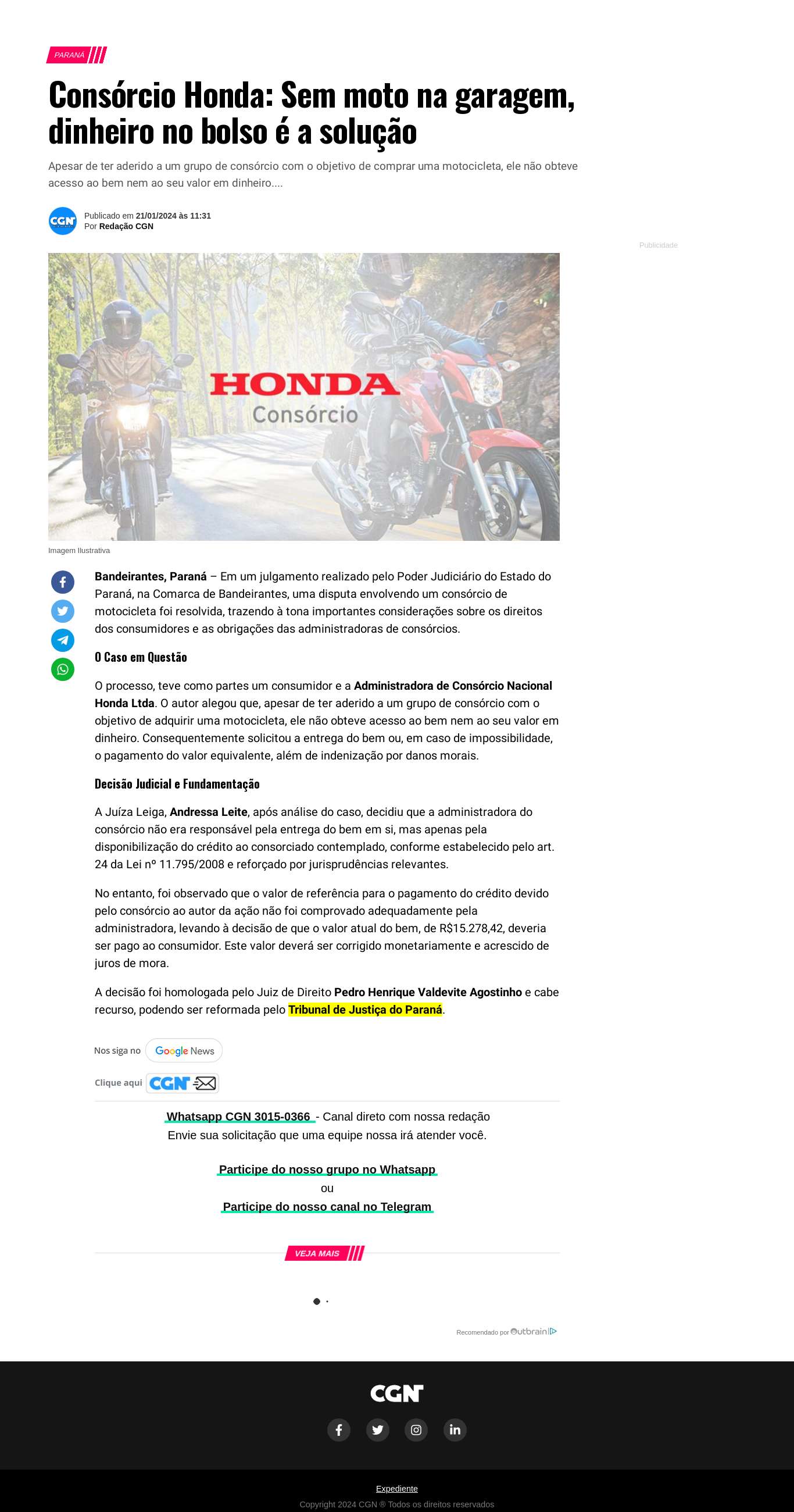 Consórcio Honda: Sem moto na garagem, dinheiro no bolso é a solução