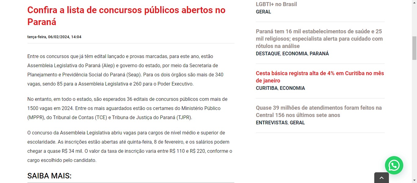 Confira a lista de concursos públicos abertos no Paraná - image 0