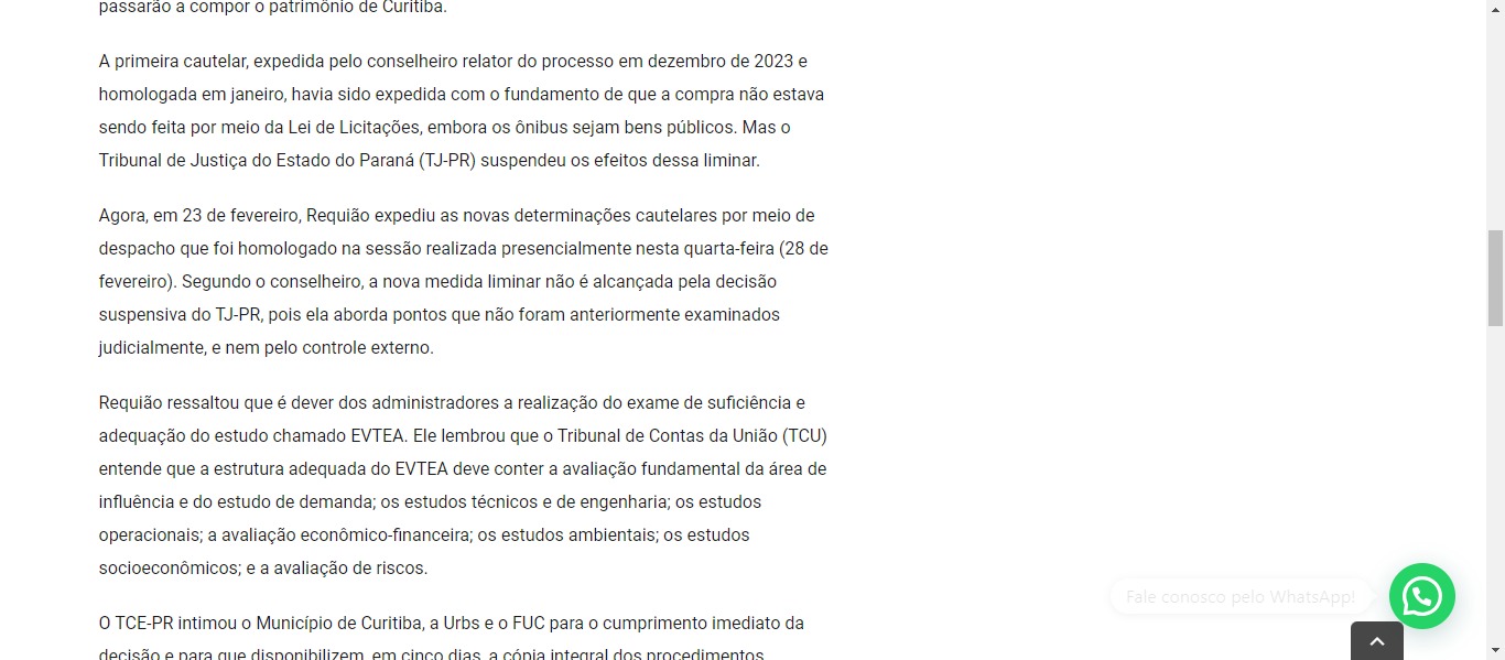 TCE suspende novamente subvenção de R$ 317 milhões de Curitiba para ônibus elétricos - image 1