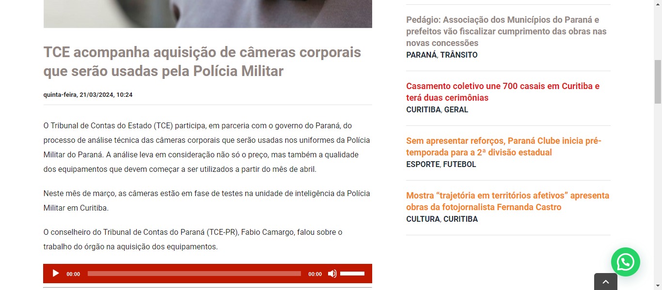 TCE acompanha aquisição de câmeras corporais que serão usadas pela Polícia Militar - image 0
