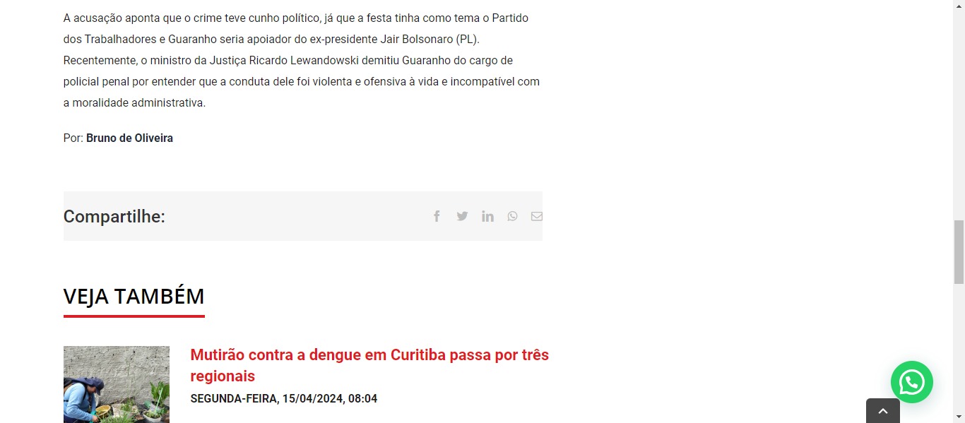 Justiça nega pedido de liberdade a ex-policial penal que matou petista em Foz do Iguaçu - image 2